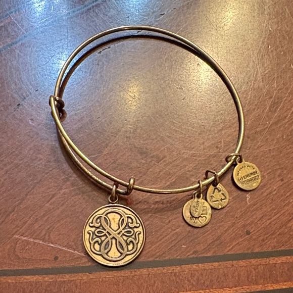 Alex and Ani Energy Gold Charm Bangle Bracelet - Picture 1 of 3
